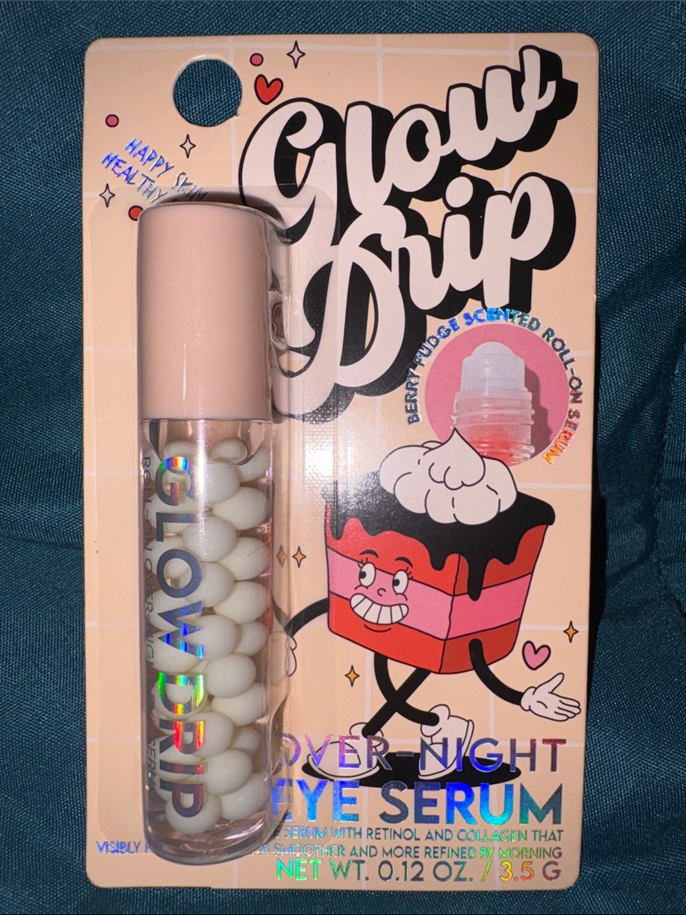 Overnight Eye Serum - Retinol & Collagen- Fudge Scent .12 Oz Roll on